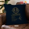 hot Leo Facts Throw Pillow –zodiac sign presents for horoscope lovers LEO-PL0004