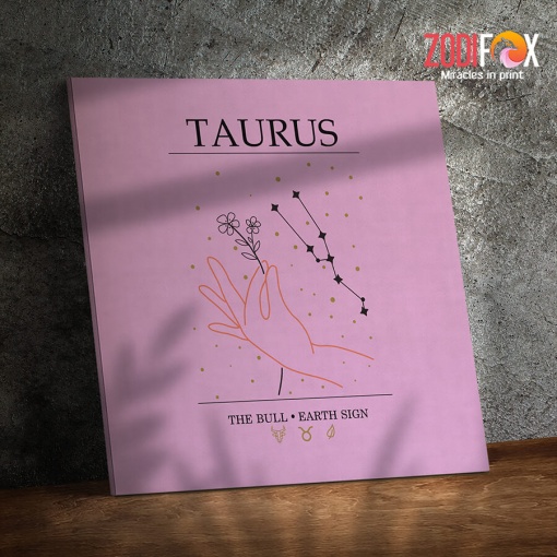 wonderful Taurus Zodiac Sign Canvas zodiac gifts for astrology lovers – TAURUS0002