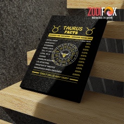 cool Taurus Facts Canvas zodiac sign presents for horoscope and astrology lovers – TAURUS0027