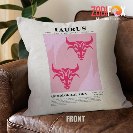 cool Taurus Sign Throw Pillow zodiac gifts and collectibles – TAURUS-PL0010