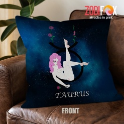 dramatic Taurus Girl Throw Pillow zodiac sign presents for horoscope lovers – TAURUS-PL0017