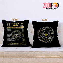 beautiful Taurus Facts Throw Pillow birthday zodiac sign gifts for horoscope and astrology lovers – TAURUS-PL0027