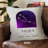 wonderful Taurus Loving Throw Pillow zodiac gifts and collectibles – TAURUS-PL0003