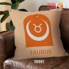 nice Taurus Symbol Throw Pillow zodiac gifts for astrology lovers – TAURUS-PL0034