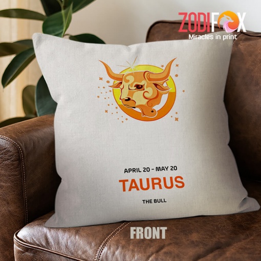 eye-catching Taurus Bull Throw Pillow birthday zodiac sign presents for horoscope and astrology lovers – TAURUS-PL0038