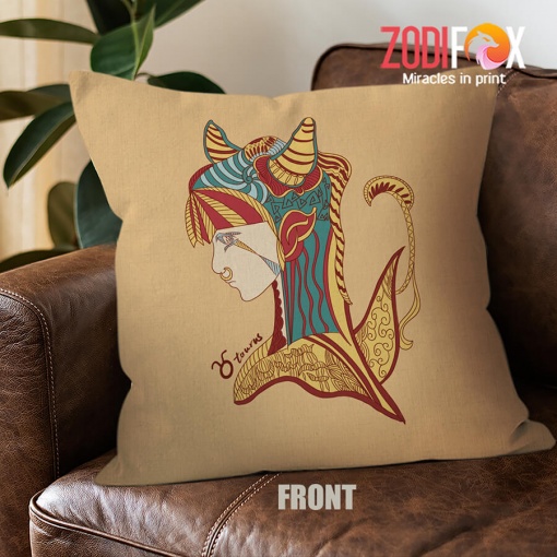 nice Taurus Vintage Throw Pillow zodiac sign presents for astrology lovers – TAURUS-PL0045