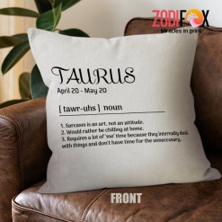nice Taurus Attitude Throw Pillow zodiac gifts and collectibles – TAURUS-PL0047