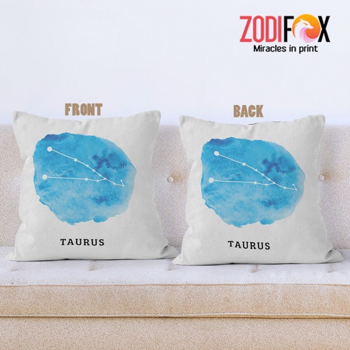 beautiful Taurus Watercolor Throw Pillow zodiac sign presents for horoscope and astrology lovers – TAURUS-PL0008