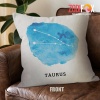 awesome Taurus Watercolor Throw Pillow zodiac presents for horoscope and astrology lovers – TAURUS-PL0008