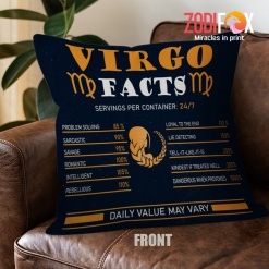 nice Virgo Facts Throw Pillow zodiac sign presents for astrology lovers – VIRGO-PL0001