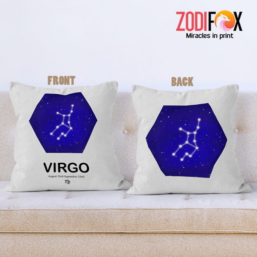 dramatic Virgo Blue Throw Pillow zodiac gifts for horoscope and astrology lovers – VIRGO-PL0047