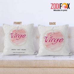 eye-catching Virgo Pink Throw Pillow zodiac sign presents for horoscope and astrology lovers – VIRGO-PL0049