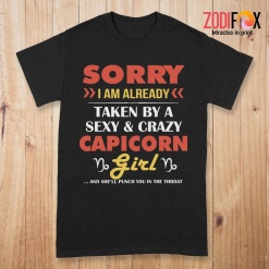 personalised A Sexy & Crazy Capricorn Girl Premium T-Shirts