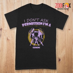 awesome I Don't Ask Permission Gemini Premium T-Shirts