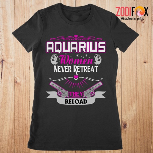 wonderful Aquarius Women Never Retreat Premium T-Shirts