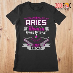 wonderful Aries Women Never Retreat Premium T-Shirts