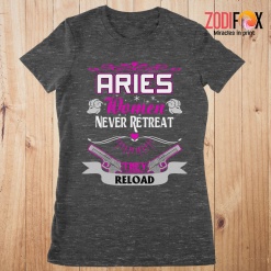 dramatic Aries Women Never Retreat Premium T-Shirts