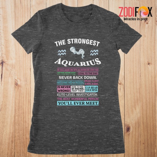 nice The Strongest Aquarius Premium T-Shirts