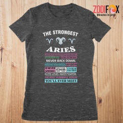 awesome The Strongest Aries Premium T-Shirts