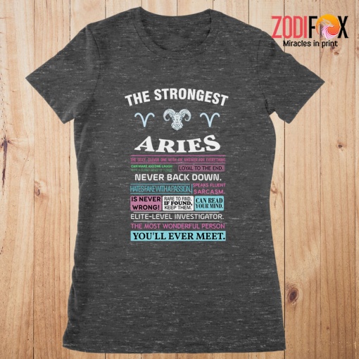 awesome The Strongest Aries Premium T-Shirts