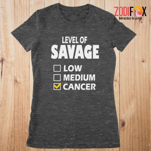 awesome Level Of Savage Cancer Premium T-Shirts