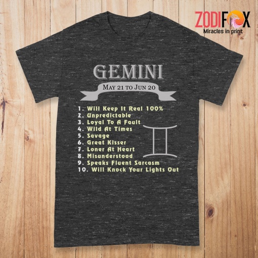 fun Loner At Heart Gemini Premium T-Shirts