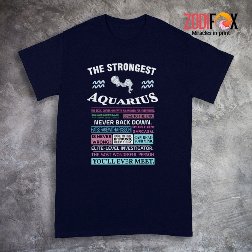 awesome The Strongest Aquarius Premium T-Shirts