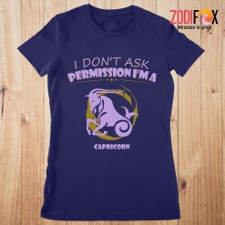 personalised I Don't Ask Permission Capricorn Premium T-Shirts