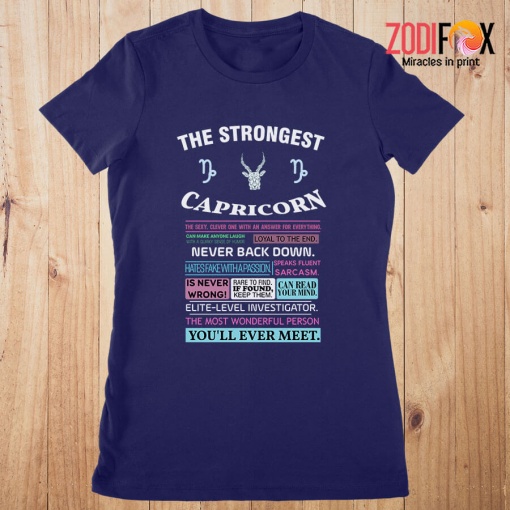 fun The Strongest Capricorn Premium T-Shirts
