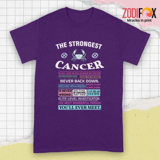 cool The Strongest Cancer Premium T-Shirts