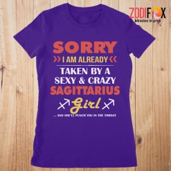 funny A Sexy & Crazy Sagittarius Girl Premium T-Shirts
