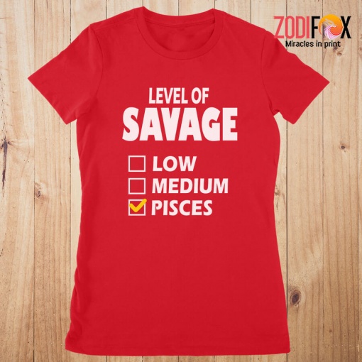 lovely Level Of Savage Pisces Premium T-Shirts