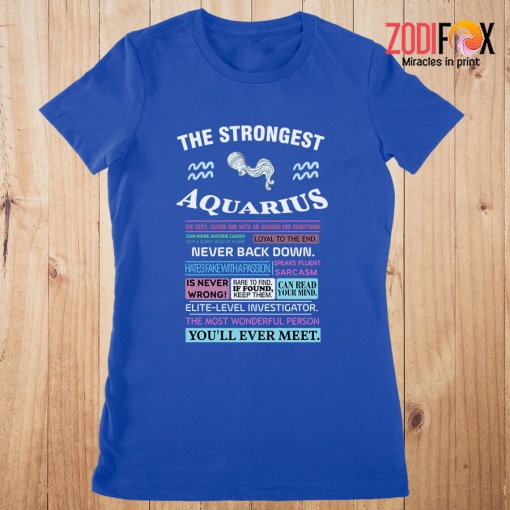 lovely The Strongest Aquarius Premium T-Shirts