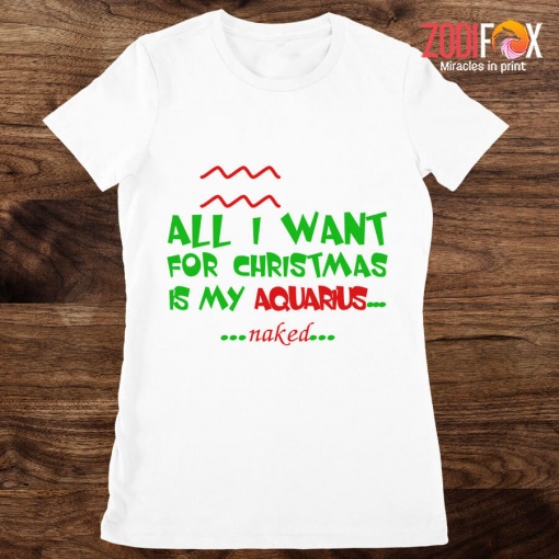 lovely I Want For Christmas Is My Aquarius Premium T-Shirts
