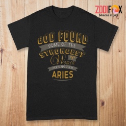 lovely The Strongest Women Aries Premium T-Shirts