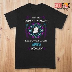 wonderful The Power Of An Aries Woman Premium T-Shirts