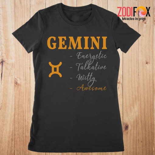 interested Gemini Energetic Talkative Premium T-Shirts - GEMINIPT0300