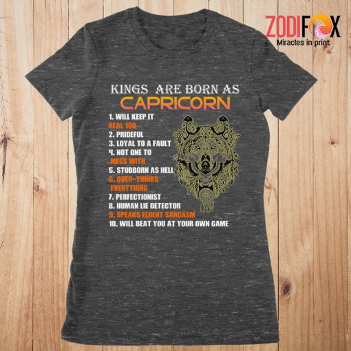 awesome Kings Are Born As Capricorn Premium T-Shirts