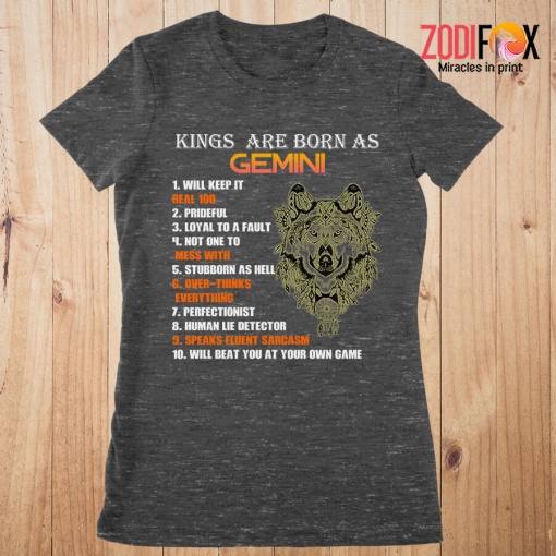 awesome Kings Are Born As Gemini Premium T-Shirts