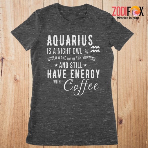 nice Aquarius Is A Night Owl Premium T-Shirts