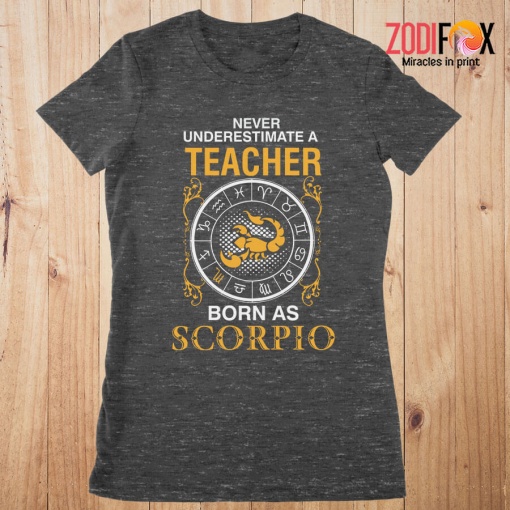 nice A Teacher Born As Scorpio Premium T-Shirts - SCORPIOPT0304