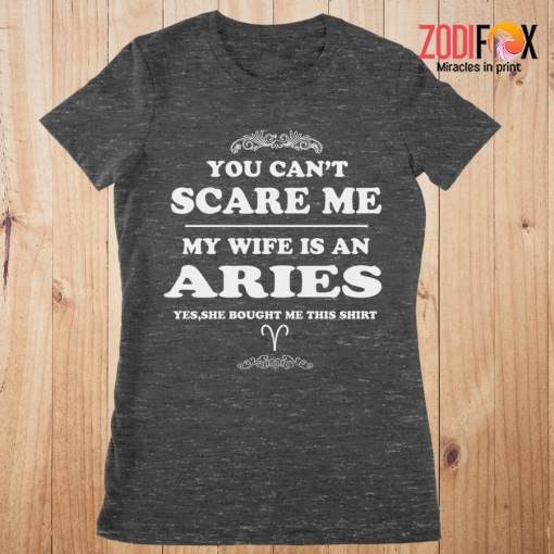 nice My Wife Is An Aries Premium T-Shirts