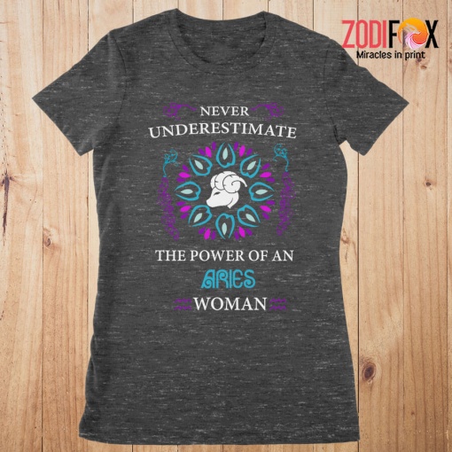 eye-catching The Power Of An Aries Woman Premium T-Shirts