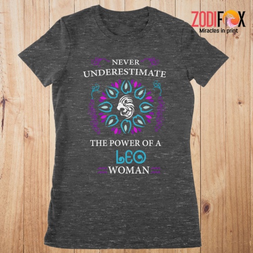 personalised The Power Of A Leo Woman Premium T-Shirts