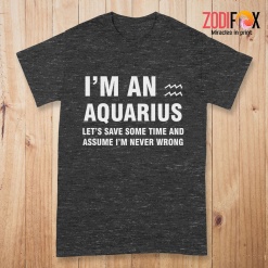 great Let's Save Some Time And Assume Aquarius Premium T-Shirts