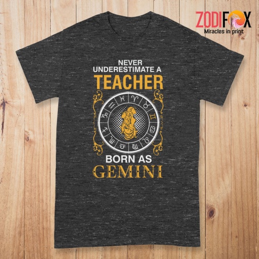 lively A Teacher Born As Gemini Premium T-Shirts - GEMINIPT0304