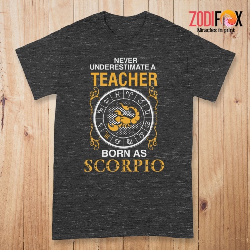 great A Teacher Born As Scorpio Premium T-Shirts - SCORPIOPT0304
