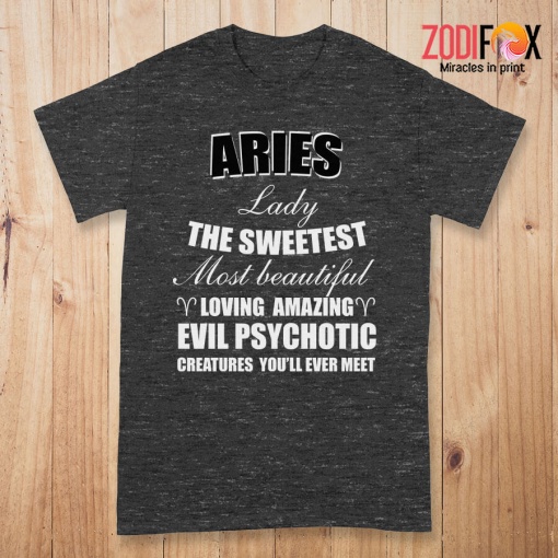great Aries Lady The Sweetest Premium T-Shirts - ARIESPT0305
