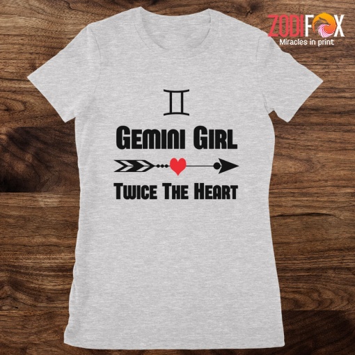 lively Gemini Girl Twice The Heart Premium T-Shirts - GEMINIPT0303