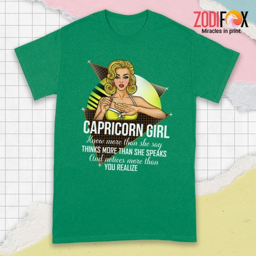 dramatic Capricorn Girl Know More Than She Say Premium T-Shirts